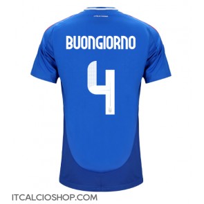 Italia Alessandro Buongiorno #4 Prima Maglia Europei 2024 Manica Corta